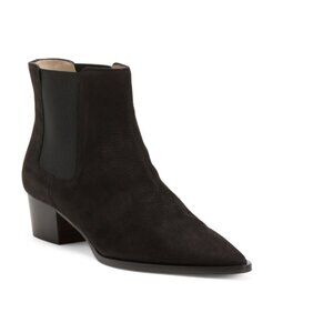 AMALFI Black Made In Italy Suede Pernice Booties